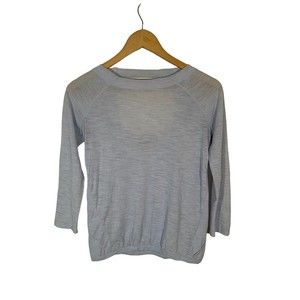 Athleta‎ Clarity Top Womens Size XXS Aster Baby Blue Surplice Back  3/4 Sleeve